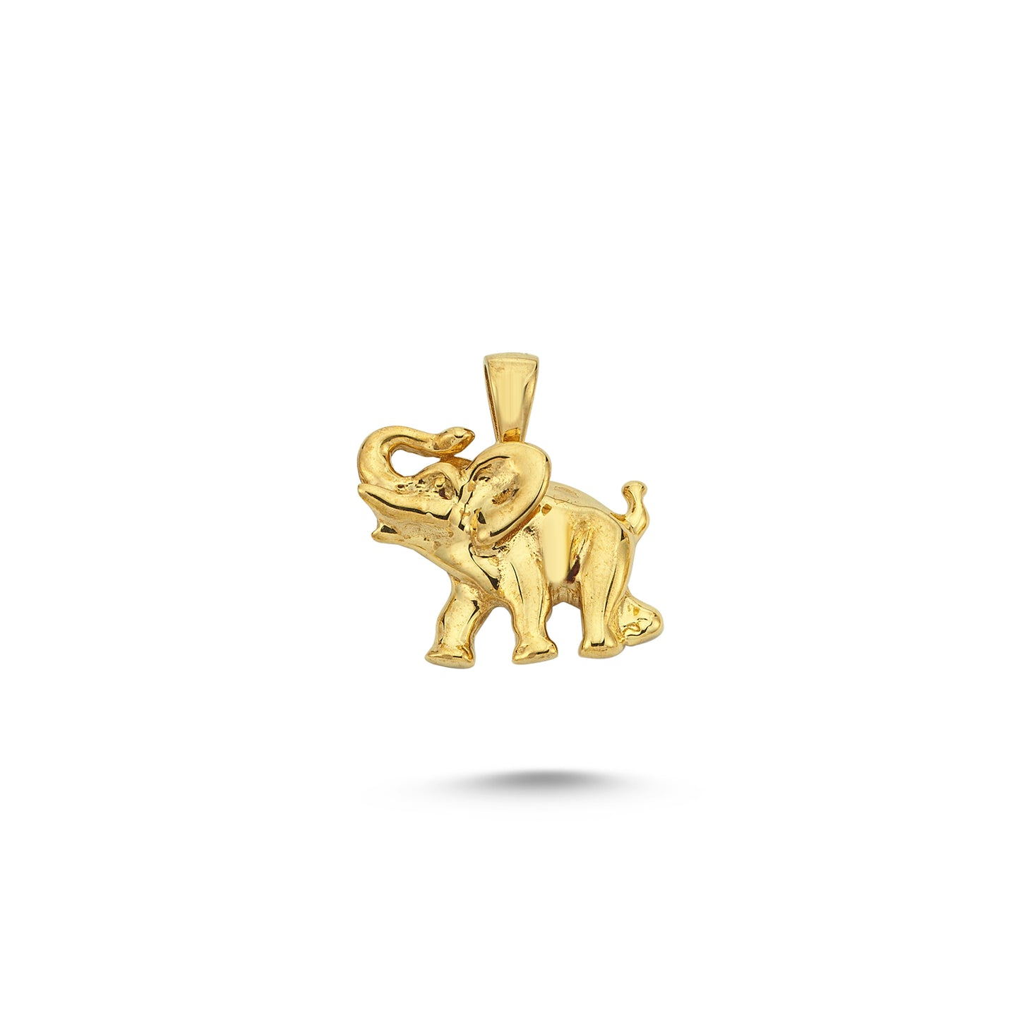 14K Gold Elephant Animal Charm Necklace