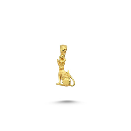 14K Gold Cat Animal Charm Necklace