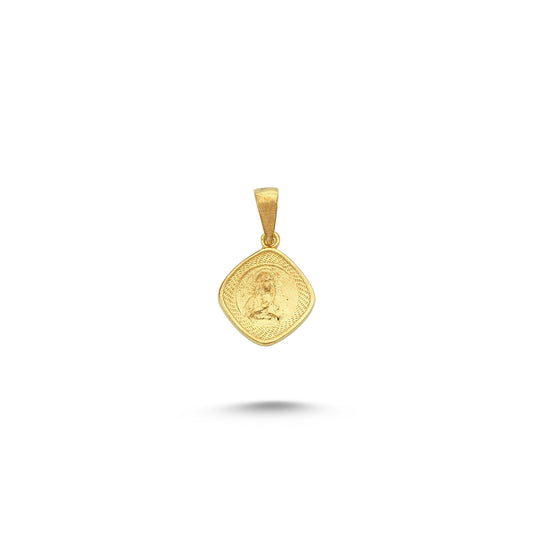 14K Gold Jesus Charm Necklace