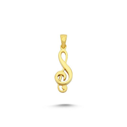 14K Gold Treble Clef Charm Necklace