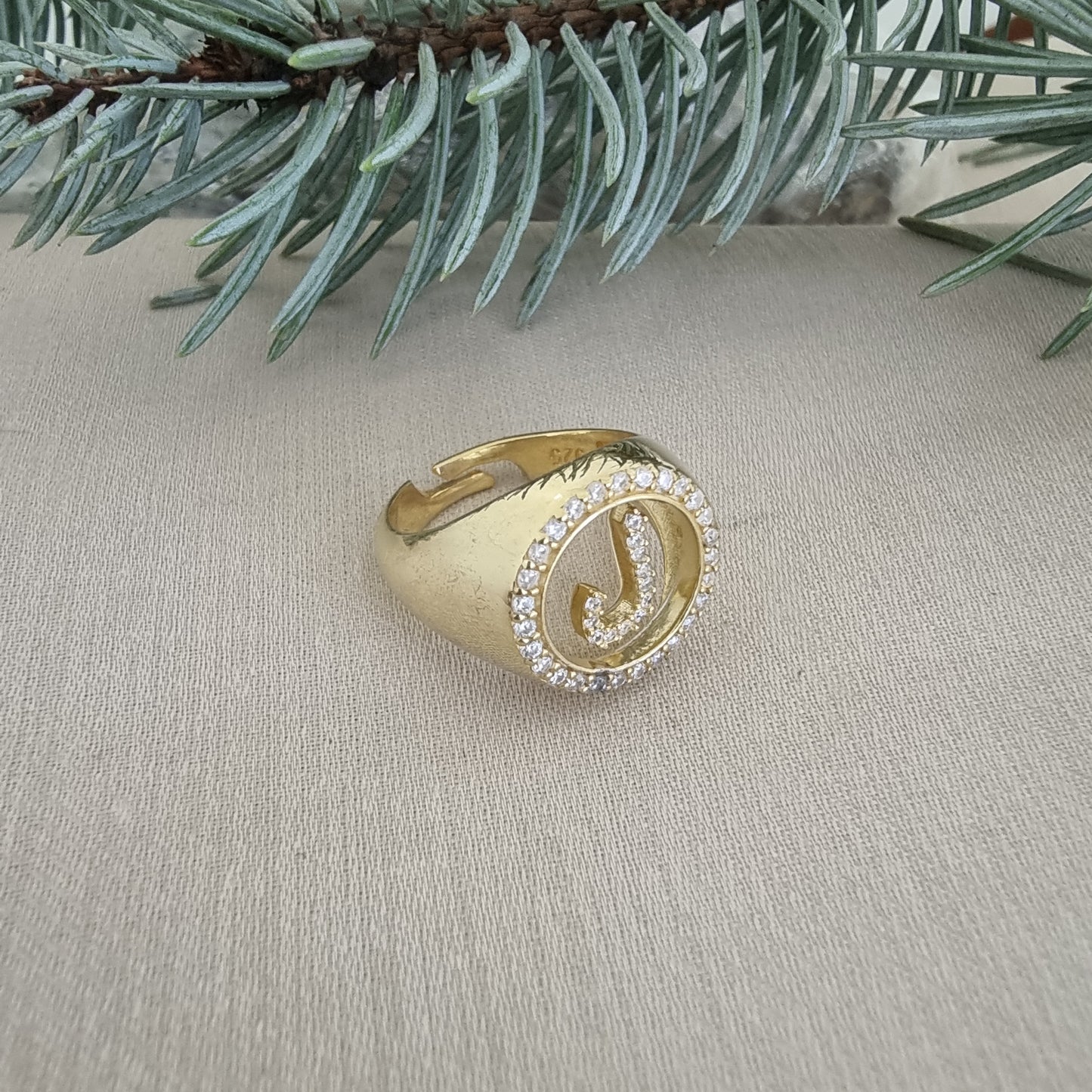 925 Sterling Silver Custom Arabic Letter Ring