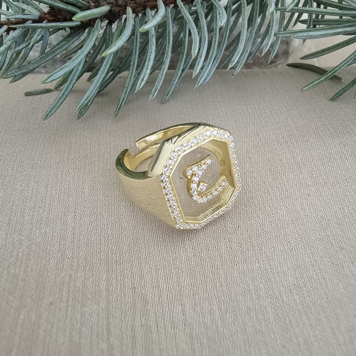 925 Sterling Silver Custom Arabic Letter Ring