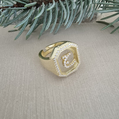 925 Sterling Silver Custom Arabic Letter Ring