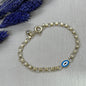 14K Solid Gold Evil Eye Women Bracelet