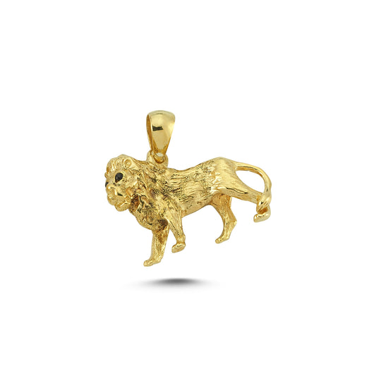 14K Gold Lion Animal Charm Necklace