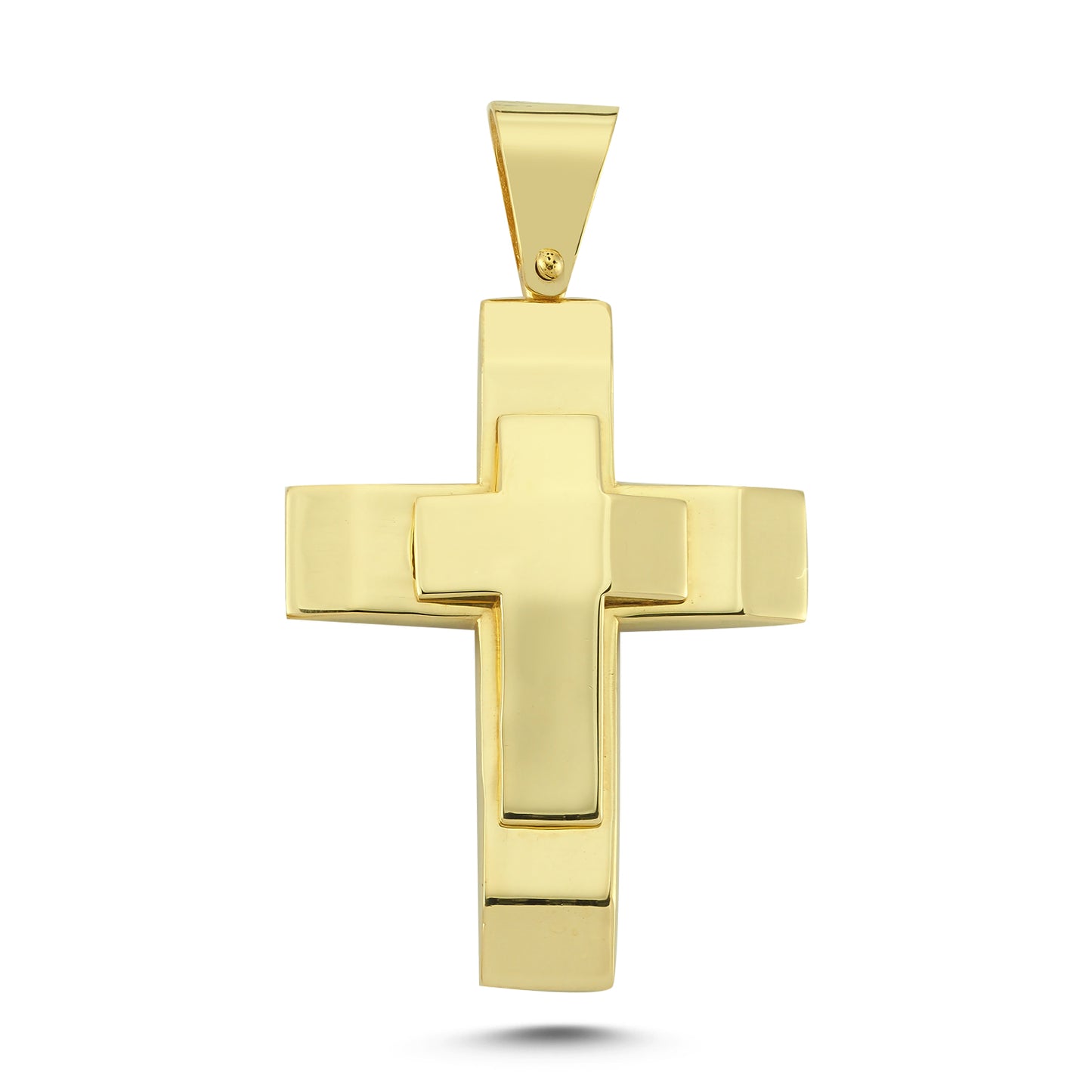 14K Gold Art Design Cross Pendant