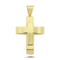 14K Gold Art Design Cross Pendant