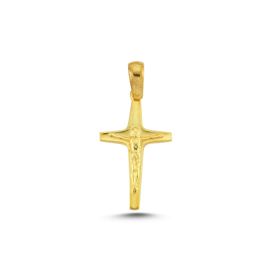 14K Gold Redeemer Cross Charm Necklace