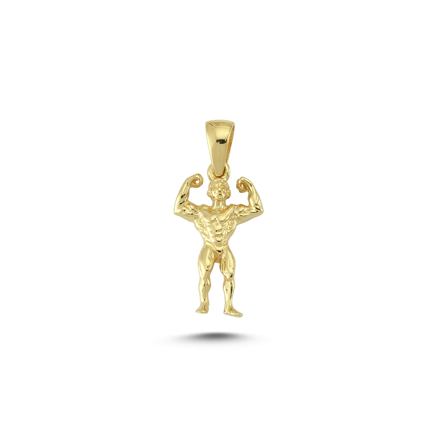 14K Gold Body Building Charm Necklace