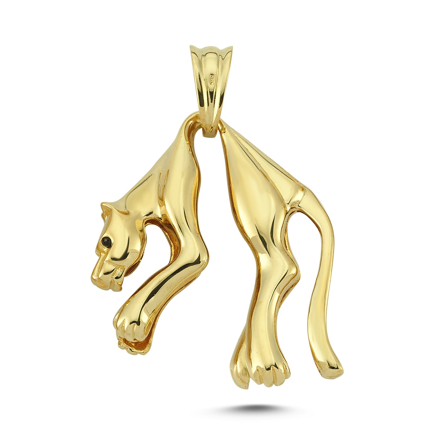 14K Gold Panther Animal Charm Necklace