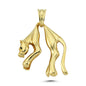 14K Gold Panther Animal Charm Necklace