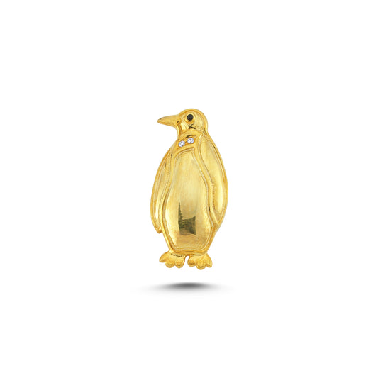 14K Gold Penguin Animal Charm Necklace