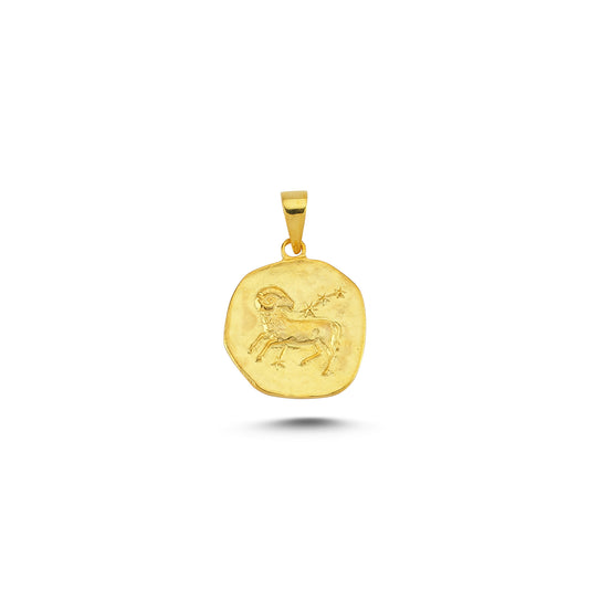 14K Gold Aries Horoscope Charm Necklace