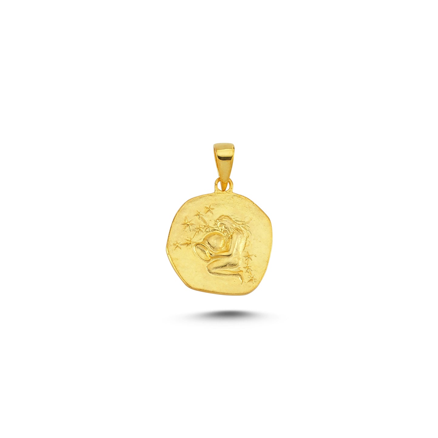 14K Gold Aquarius Horoscope Charm Necklace