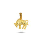 14K Gold Bull Animal Charm Necklace