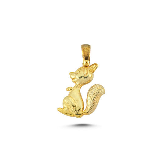 14K Gold Squirrel Animal Charm Necklace