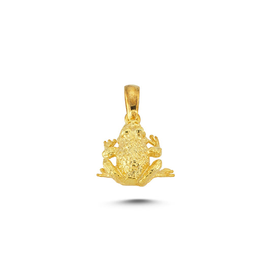 14K Gold Frog Animal Charm Necklace