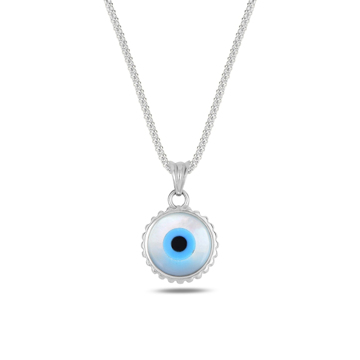 925 Sterling Silver Evil Eye Necklace Bracelet Jewellery Set