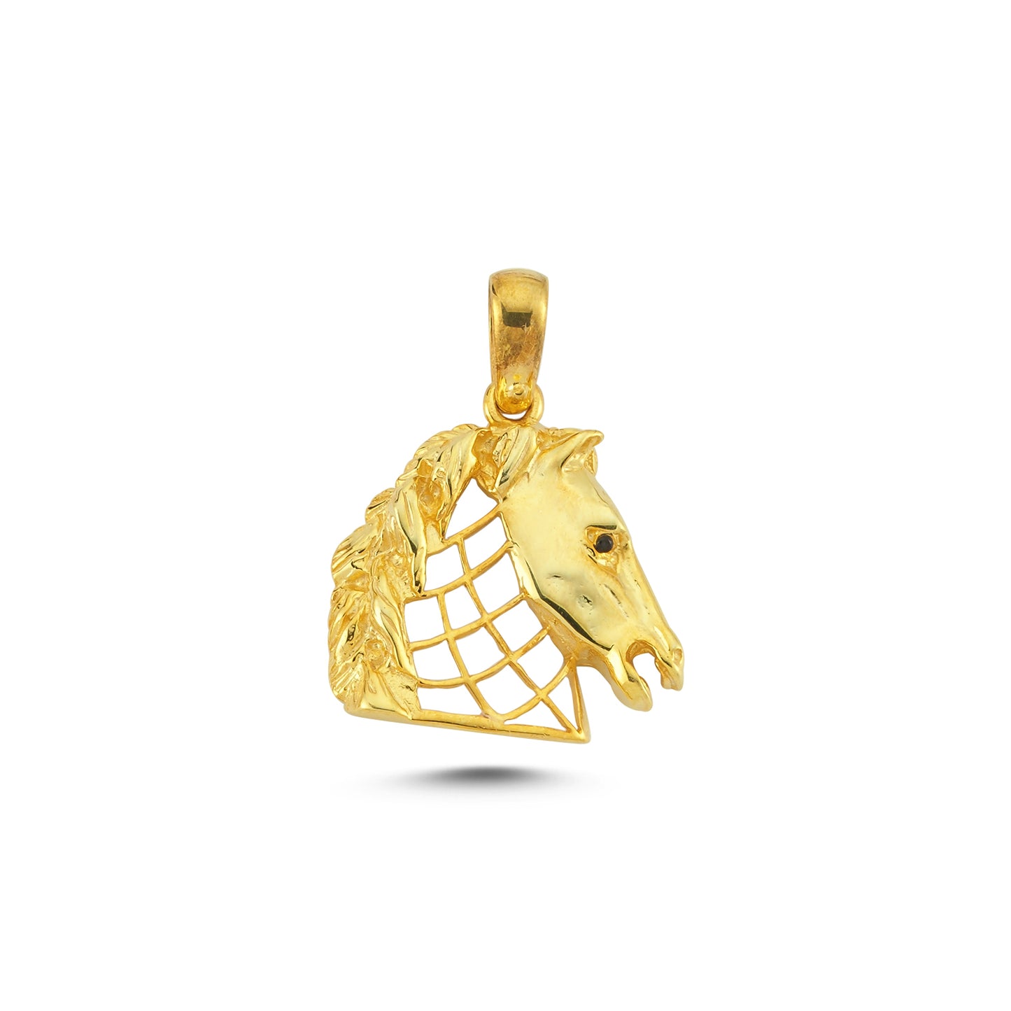 14K Gold Horse Head Animal Charm Necklace