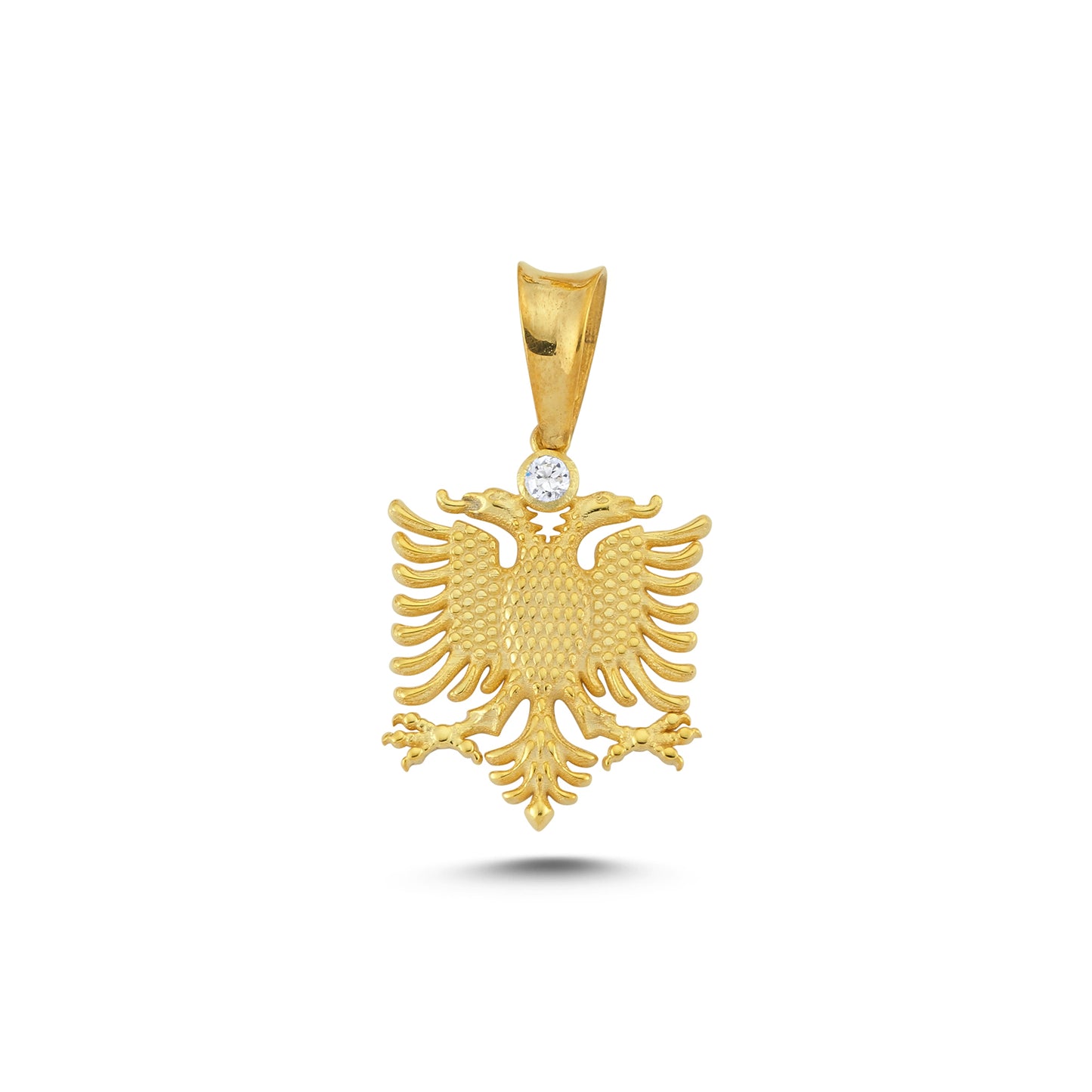 14K Gold Double Eagle Animal Charm Necklace