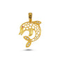 14K Gold Dolphin Animal Charm Necklace