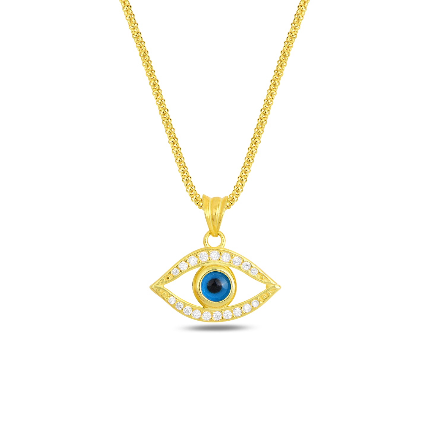 925 Sterling Silver Evil Eye Necklace Bracelet Jewellery Set