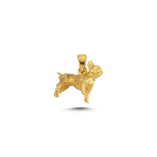 14K Gold Dog Animal Charm Necklace