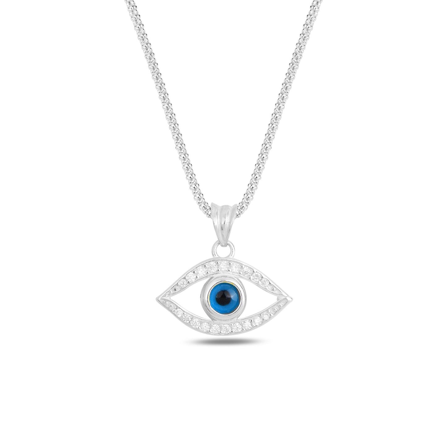 925 Sterling Silver Evil Eye Necklace Bracelet Jewellery Set