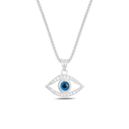 925 Sterling Silver Evil Eye Necklace Bracelet Jewellery Set