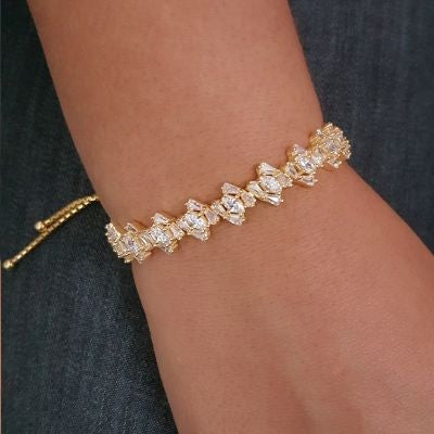 925K Silver Design Baguette Bracelet