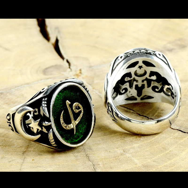 925K Sterling Silver Alif Waav Men Ring