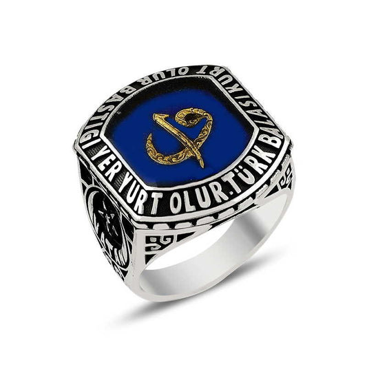 925K Sterling Silver Alif Waav Men Ring