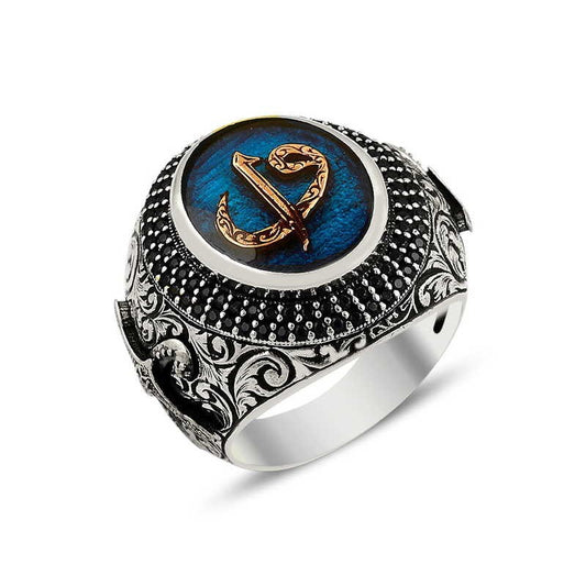 925K Sterling Silver Alif Waav Men Ring