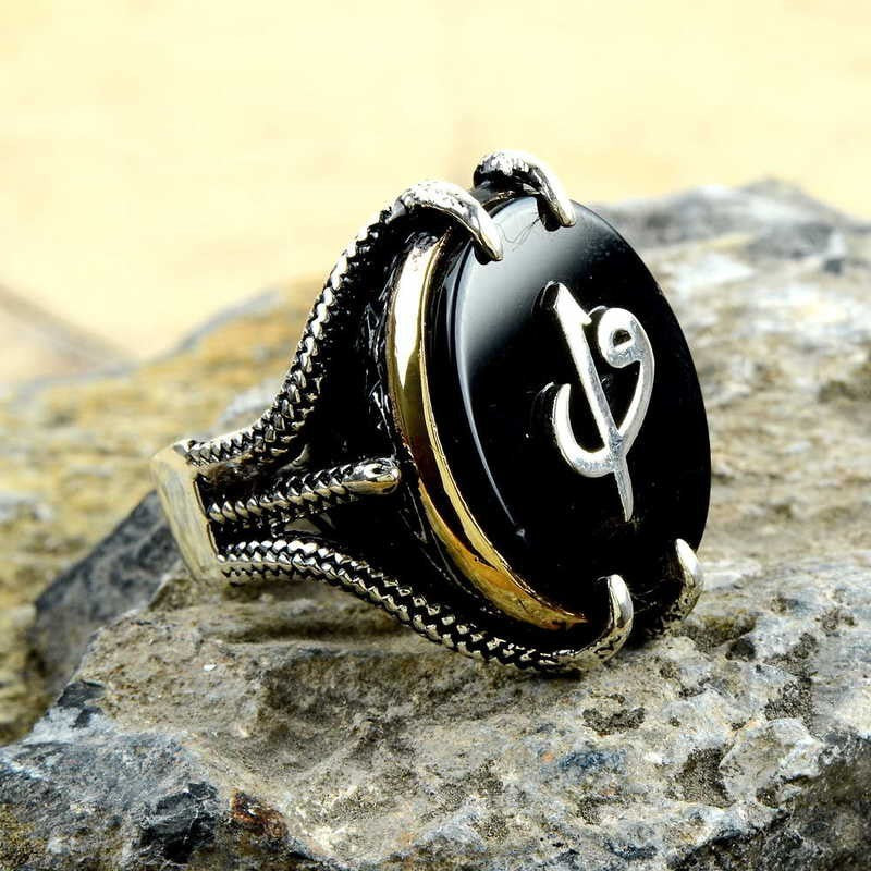 925K Sterling Silver Alif Waav Men Ring