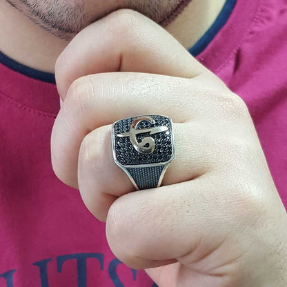 925K Sterling Silver Alif Waav Men Ring