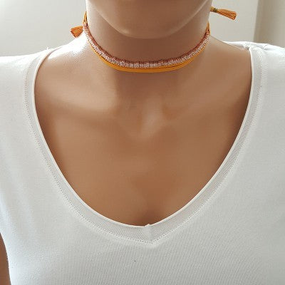 925K Sterling Silver Baguette Choker Necklace