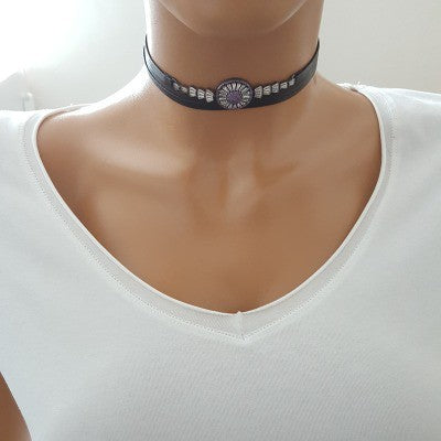 925K Sterling Silver Baguette Choker Necklace