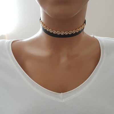 925K Sterling Silver Baguette Choker Necklace