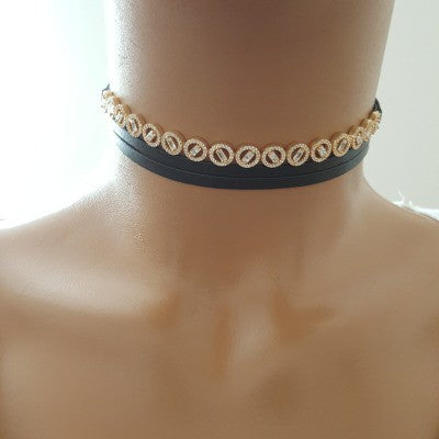 925K Sterling Silver Baguette Choker Necklace