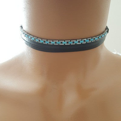 925K Sterling Silver Baguette Choker Necklace