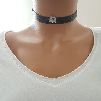 925K Sterling Silver Baguette Choker Necklace