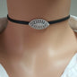 925K Sterling Silver Baguette Choker Necklace