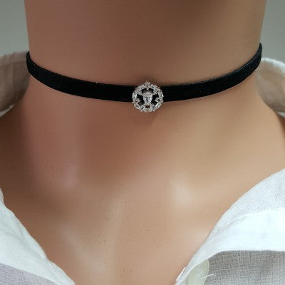 925K Sterling Silver Baguette Choker Necklace