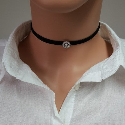 925K Sterling Silver Baguette Choker Necklace