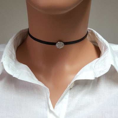 925K Sterling Silver Baguette Choker Necklace