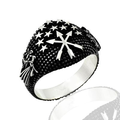 925K Sterling Silver Circassian Men Ring