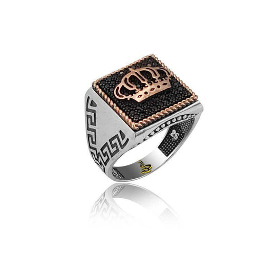 925K Sterling Silver Crown Men Ring