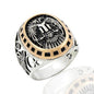 925K Sterling Silver Double Head Eagle Men Ring