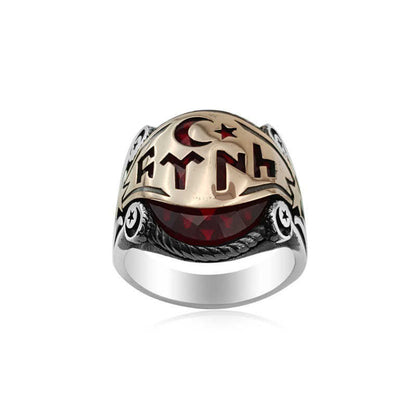 925K Sterling Silver Hun Turk Men Ring