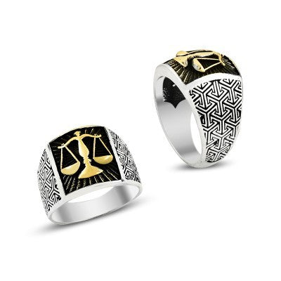 925K Sterling Silver Justice Men Ring